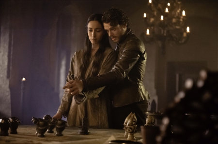 Game of Thrones - Robb & Talisa Stark - a song of ice and fire, thrones, hbo, fantasy, game, robb, westeros, house, medieval, game of thrones, skyphoenixx1, george r r martin, got, wallpaper, tv show, show, picture, entertainment, talisa, essos, stark, fantastic