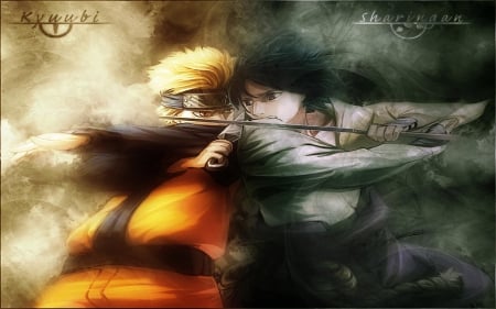 naruto vs sasuke - sasuke, anime, boys, naruto