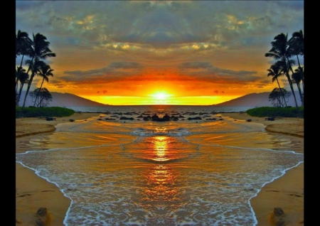 Sunset over Hawaii_effect - effect, Hawaii, Sunset, amazing