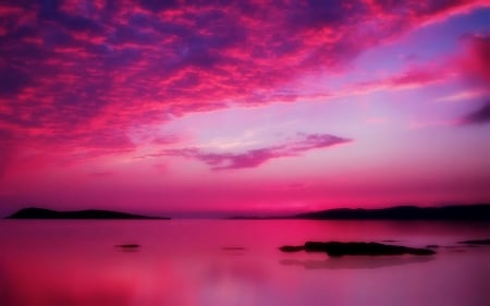 Sea Isles - abstract, fantasy, wp, pink