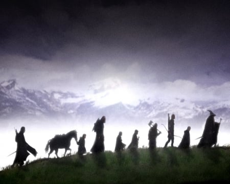 The Fellowship of the Ring - frodo, aragorn, pippin, merry, samwise, gimli, legolas, boromir, gandalf the grey