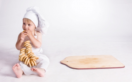 Baby - white, kid, baby, boy, cook, photo