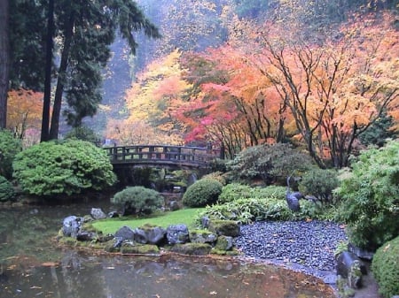 Japanese garden - fall season, nature, garden, japanese