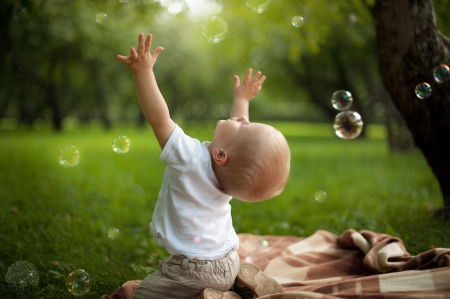 Bubble boy - bubble, boy, kid, green, photo