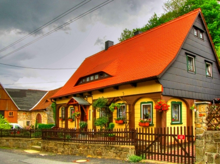 Beautiful house - house, architecture, home, fence