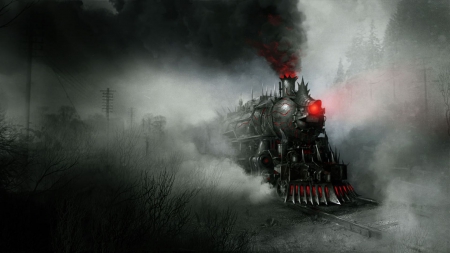 Fantasy Train - steamtrain, railroad, artwork, big, steam