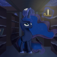 Luna in Library