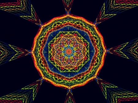 Color mandala - imagination, colorful, background, black