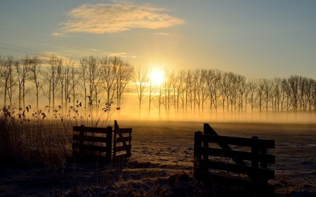 sunset - nature, sunset, sunrise, landscapes