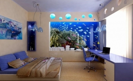 lovely interior - beauty, interior, bedroom, blue