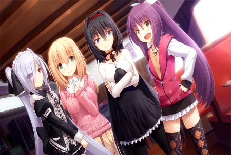 Gleam Garden no Shoujo - girls, cg, long hair, pretty, friends, game