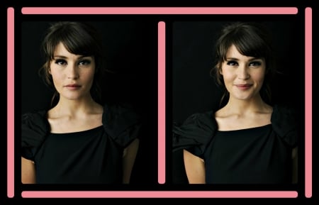 Gemma Arterton - by cehenot, portrait, collage, girl, beauty, gemma arterton, pink, actress, black, woman, face