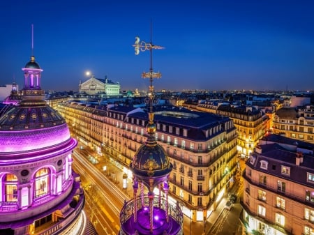 Opra Garnier - Opra-Garnier, city, nights, architecture