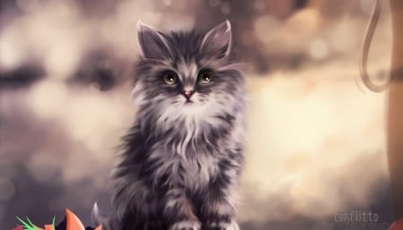 Cat - painting, art, cute, cat