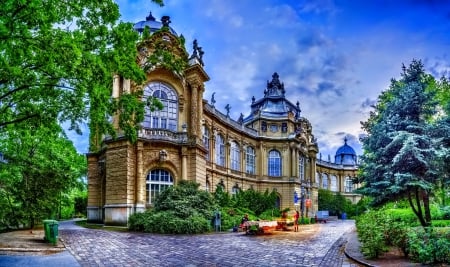 Palace - sky, trees, blue, photo, palace