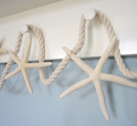 Summer Garland - white, summer, light blue, pastel, starfish, garland