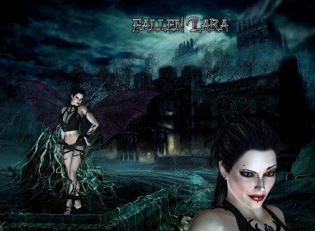 FallenLaraCroft - Fallen, Darkness, Lara Croft, Tomb Raider