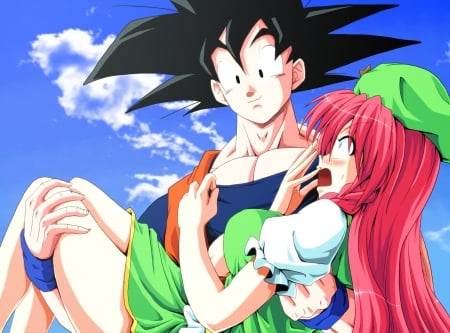 crossover DBZ Touhou - goku, touhou, anime, meiling