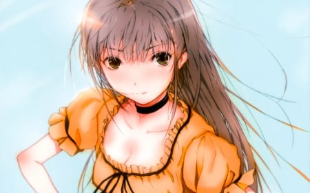 Original - fun, brown eyes, emotional, anime girl, brown hair, gorgeous, amazing, pretty, anime, cute, manga, sexy, long hair, original, lovely, playful, beautiful, sweet, smile, awesome, happy