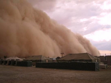 Sandstorm - sandstorm, horrible, desert, camp