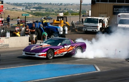 1999 Corvette - track, gm, racing, smoke