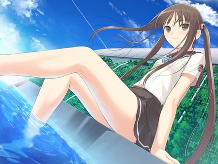 By The Pool - anime, anime girl, pool, tony taka