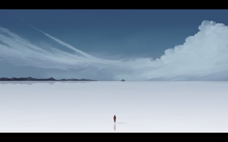 Snow Scenic - clouds, anime, artic, scenery, snow, sky