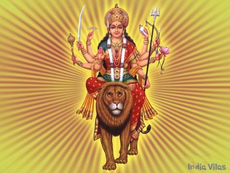 Goddess Durga - 6 arms, indian, lion, goddess