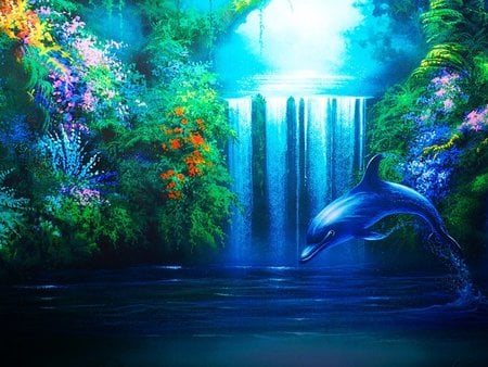 Nature.. - dolphin, nature, river