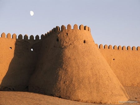 Ramparts Khiva Uzbekistan - uzbekistan, ramparts khiva