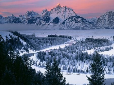 Snake River at Dawn Grand Teton National Park Wyoming - nature, beauty, landscape