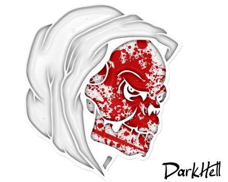 Skull-Dark Hell - dark hell, red, skull