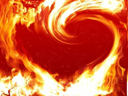 Fire Of Love - love, flames, hot, heart, fire