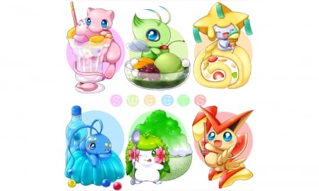 PokeFood - pretty, anime, kawaii, delicious, pokemon, jelly, food, jello, ice cream, fruit, yummy, nice, cake, snack, lovely, sweet, taste, cute, adorable