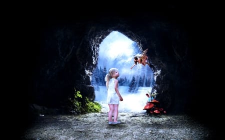 Where your dreams come true - child, fairy, fantasy, magical