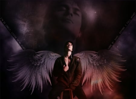 BROKEN ANGEL - VAMPIRE, BROKEN, WINGS, REFLECTION, DAMON, ANGEL