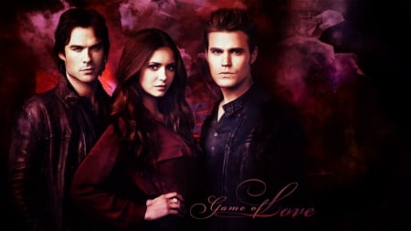 GAME OF LOVE - male, actress, actors, female, damon, stefan, elena, vampire