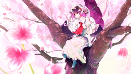 Remilia Scarlet - remilia, touhou, anime, cherry blossom