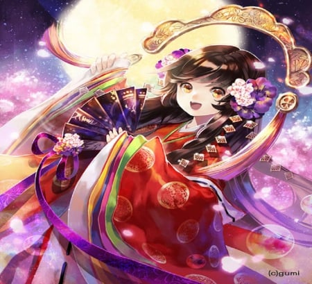 Japanese Girl - oriental, girl, cute, orginal, kimono, long hair, japanese