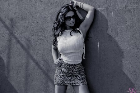 Black & White Photo - Sunglasses, Sexy, Babe, Model