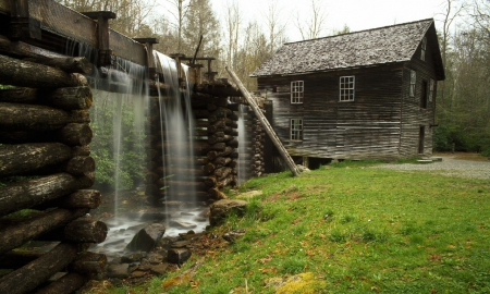 Nature working - hd, nature, farm, waterfall, grass