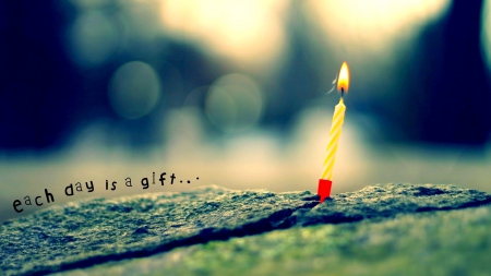 EACH DAY is a GIFT! - candle, photography, digital, message