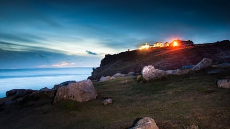 coastal sunshine - fun, ocean, nature, sunset