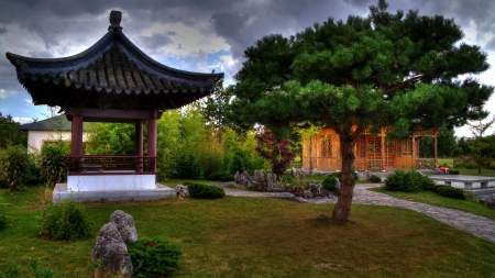 Pagoda - trees, garden, Japan, photo, pagoda