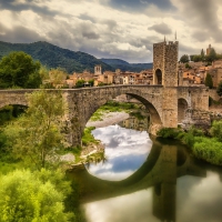 bridge in the ancient town of besalu spain