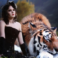 Black Lady and her Tiger