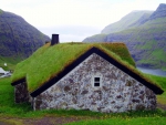 Sod Roof on a House from Faroe Island