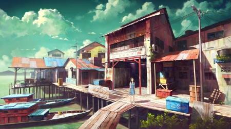 original - anime, girl, landscape, original