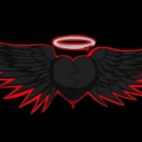 Black Hearted Angel Wings