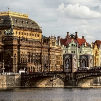 bridge to the national theater in prague